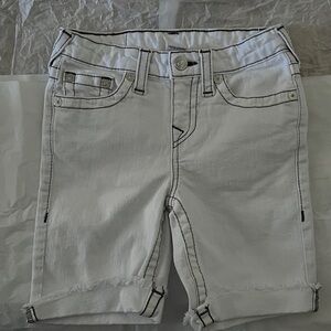 True Religion Girls White Shorts with Black Accents